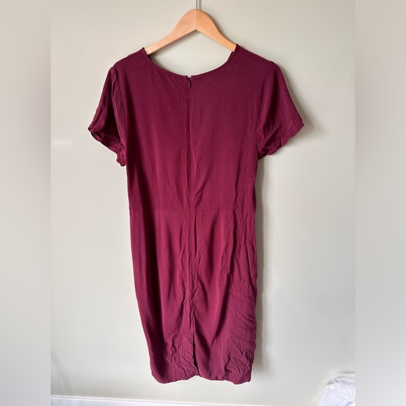 Universal Standard Mary Faux Wrap Dress in Burgundy Size Extra Small - Picture 5 of 6